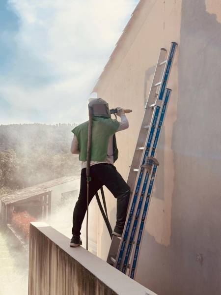 sablage enduit facade beton draguignan var