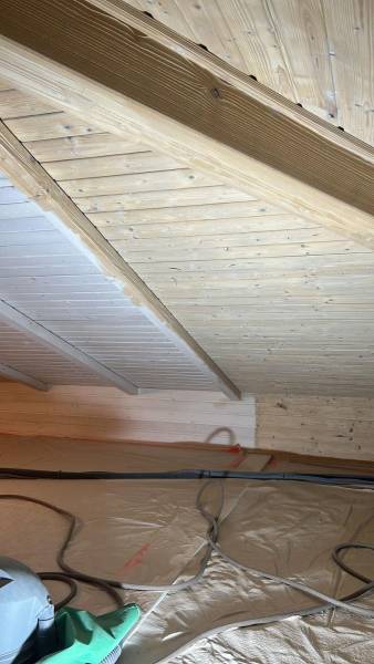 sablage plafond en bois montauroux var